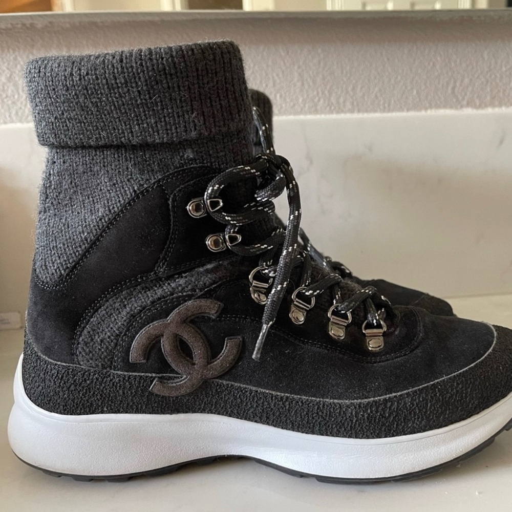 Chanel high top sock sneaker